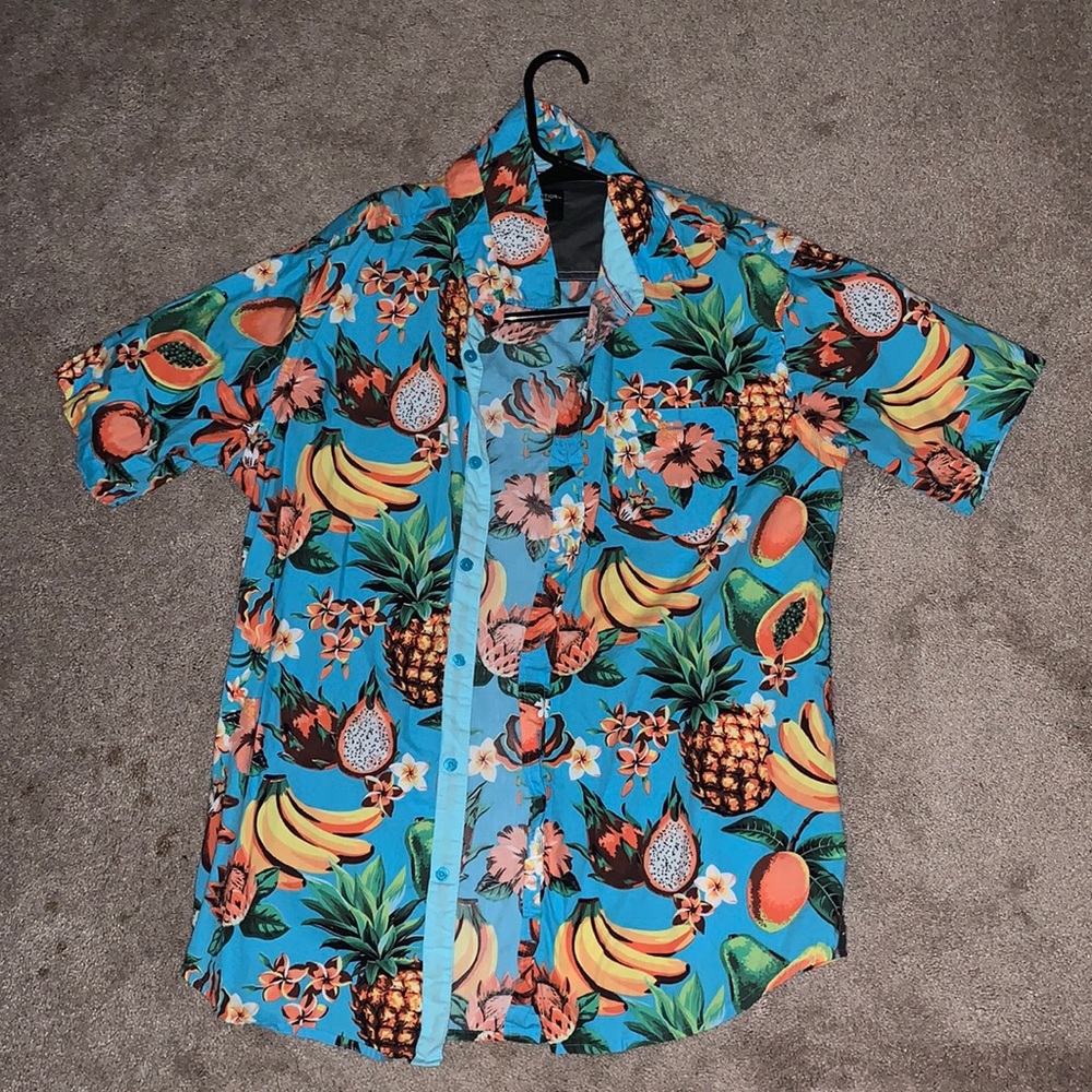 Tropical Button-Down Collared Shirt